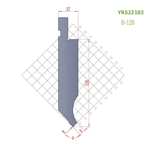 YRS22102 H120 European press brake punch technical drawing for CNC sheet metal bending