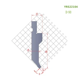 YRS22104 H90 European press brake punch technical drawing for CNC sheet metal bending