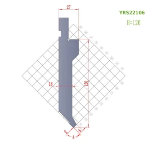 YRS22106 H120 European press brake punch technical drawing for CNC sheet metal bending