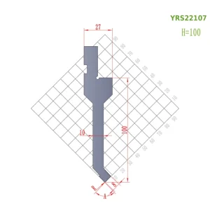 YRS22107 H100 European press brake punch technical drawing for CNC sheet metal bending