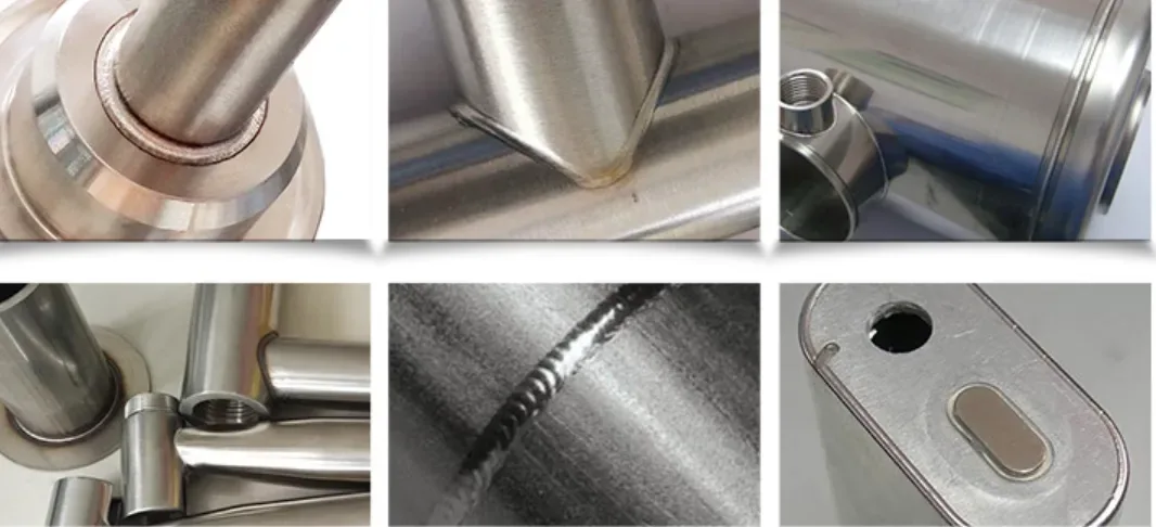 Handheld laser welding gun welding result with clean weld seam