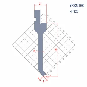 YRS22108 H120 European press brake punch technical drawing for CNC sheet metal bending