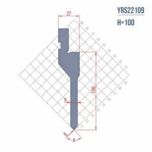 YRS22109 H100 European press brake punch technical drawing for CNC sheet metal bending