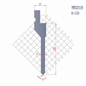 YRS22110 H120 European press brake punch technical drawing for CNC sheet metal bending