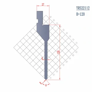 YRS22112 H120 European press brake punch technical drawing for CNC sheet metal bending