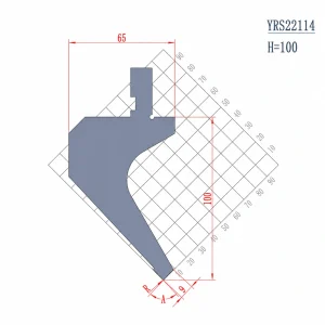 YRS22114 H100 European press brake gooseneck punch technical drawing for CNC sheet metal bending
