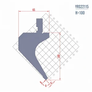 YRS22115 H100 European press brake gooseneck punch technical drawing for CNC sheet metal bending