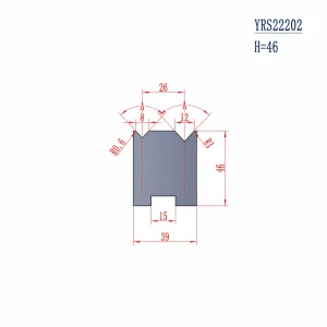 YRS22202 H46 V8 V12 European press brake die technical drawing for CNC sheet metal bending