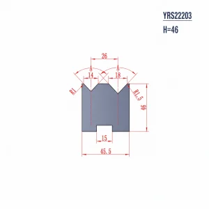 YRS22203 H46 V14 V18 European press brake die technical drawing for CNC sheet metal bending