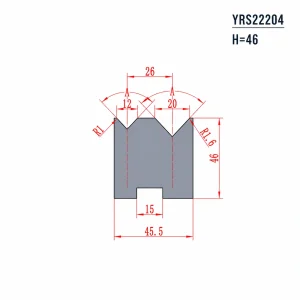 YRS22204 H=46 V12-V20 A=88°,85° European Press Brake Dies