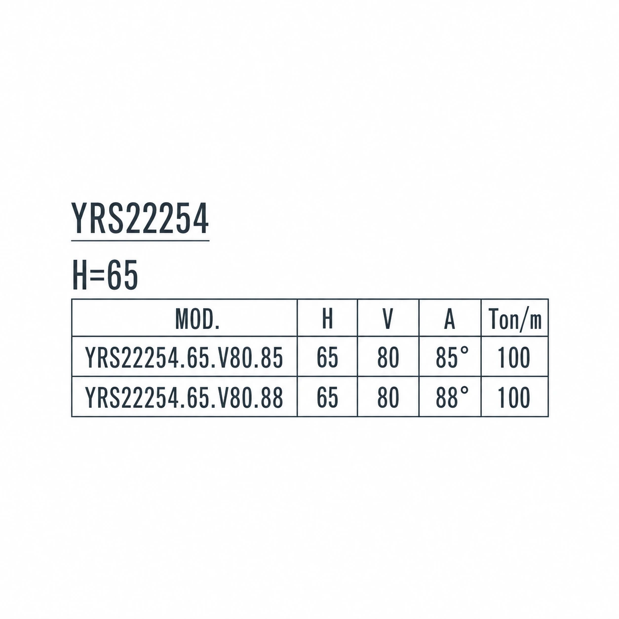 YRS22254 H65 V80 European press brake die technical drawing