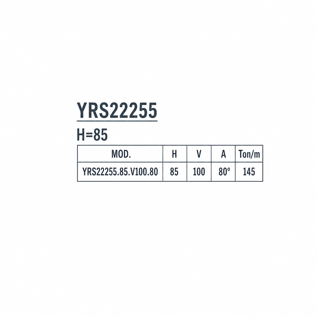 YRS22255 European press brake die specifications and sectional lengths