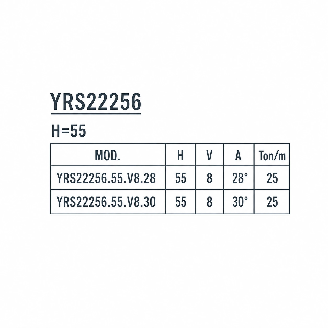 YRS22256 European press brake die specifications and sectional lengths