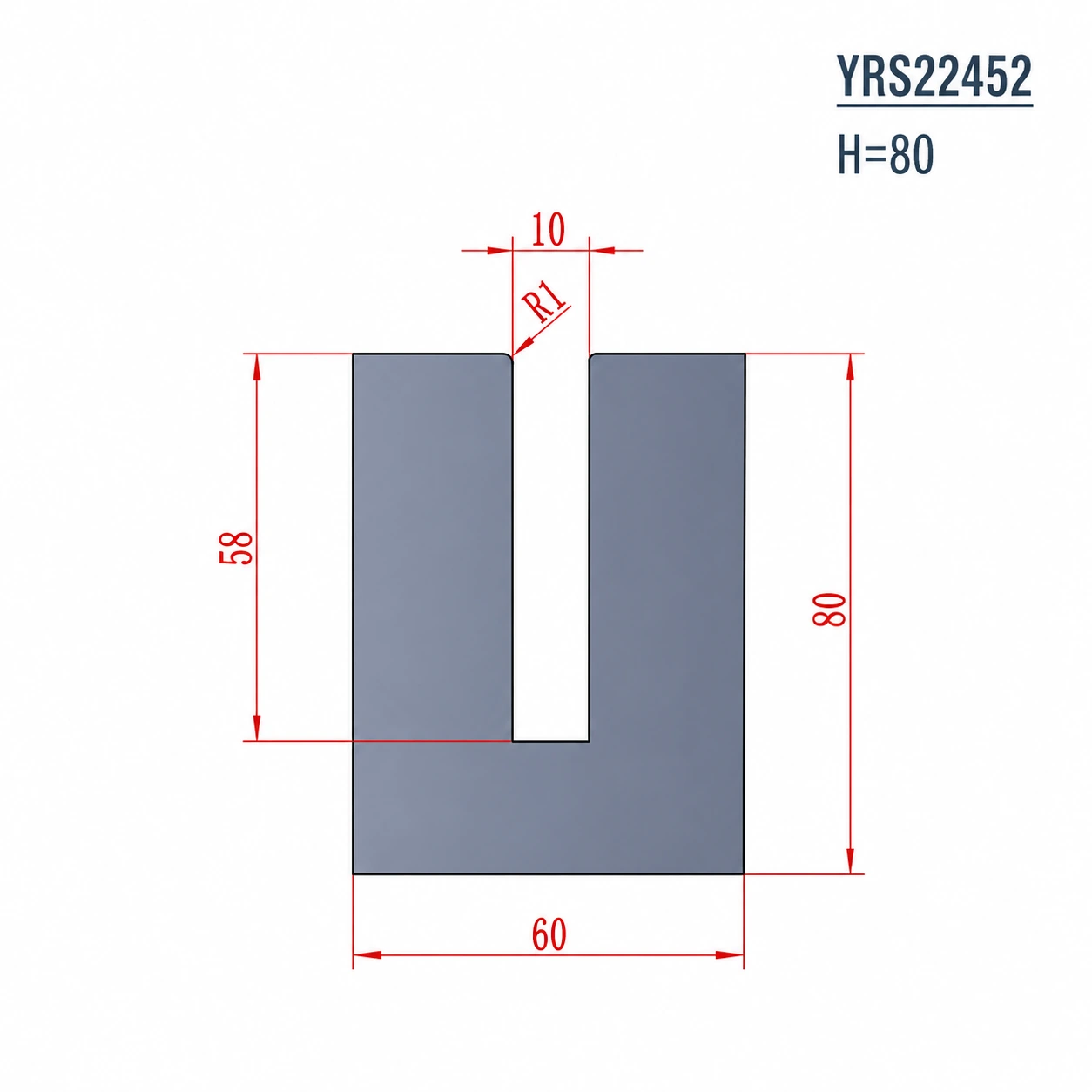 YRS22452.H=80 U10 European Press Brake Dies