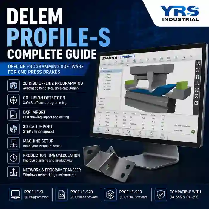 Delem Profile-S Complete Guide for offline CNC press brake programming software with 2D and 3D simulation